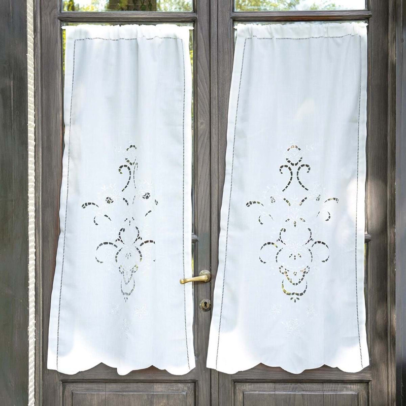 blanc mariclo coppia tende finestra porta shabby chic serie allegria