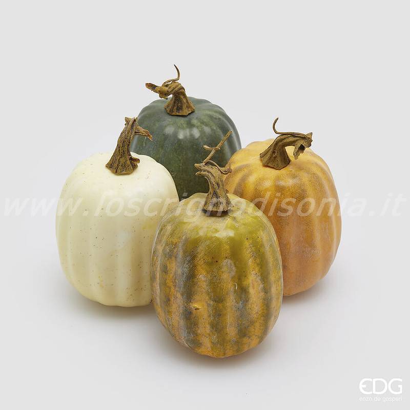 Set 4 Zucche Ovali Decorative EDG - H 12 cm