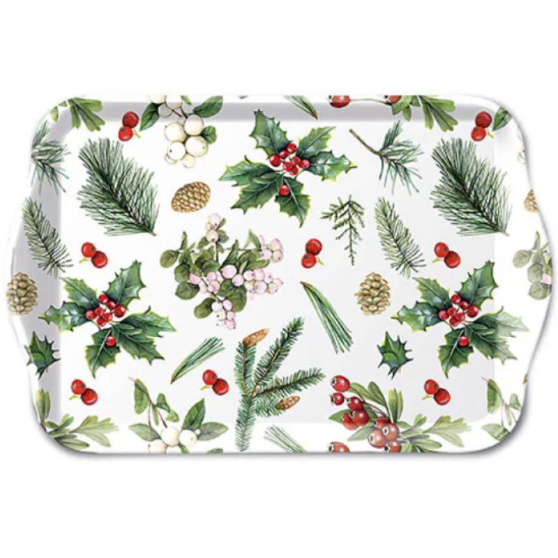 Vassoietto in Melamina Natalizio 13x21 cm Ambiente Winter Greenery