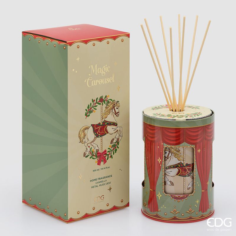 Profumatore con Bastoncini Cannella EDG Magic Carousel in Scatola Carillon 300 ml