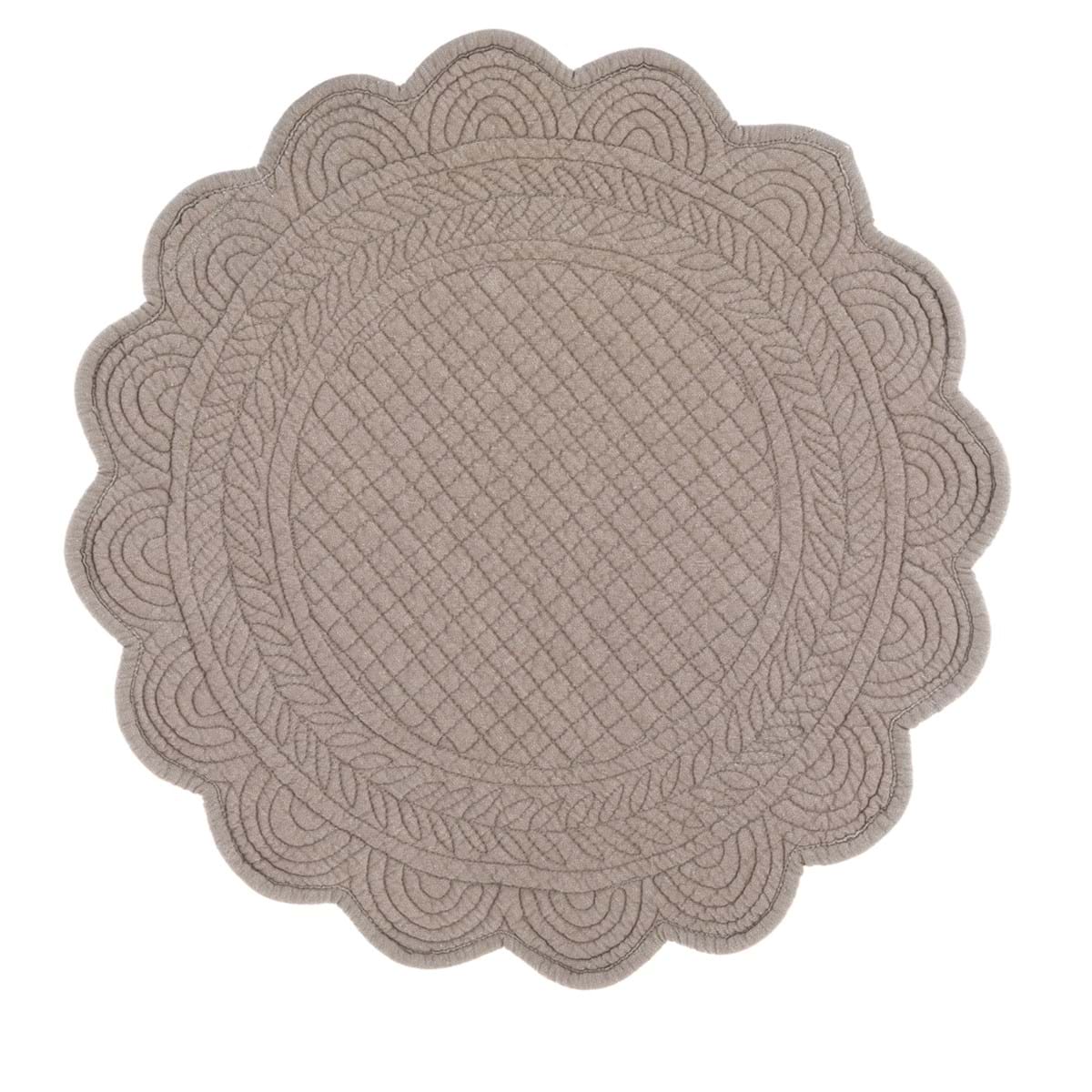 Tovaglietta Rotonda Trapuntata Beige Scuro – Blanc Mariclò Serie Carmen