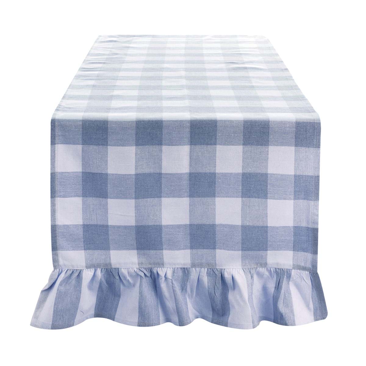 Runner con Gala Blanc Mariclò Serie Bolgheri Quadri Azzurri 50x160 cm