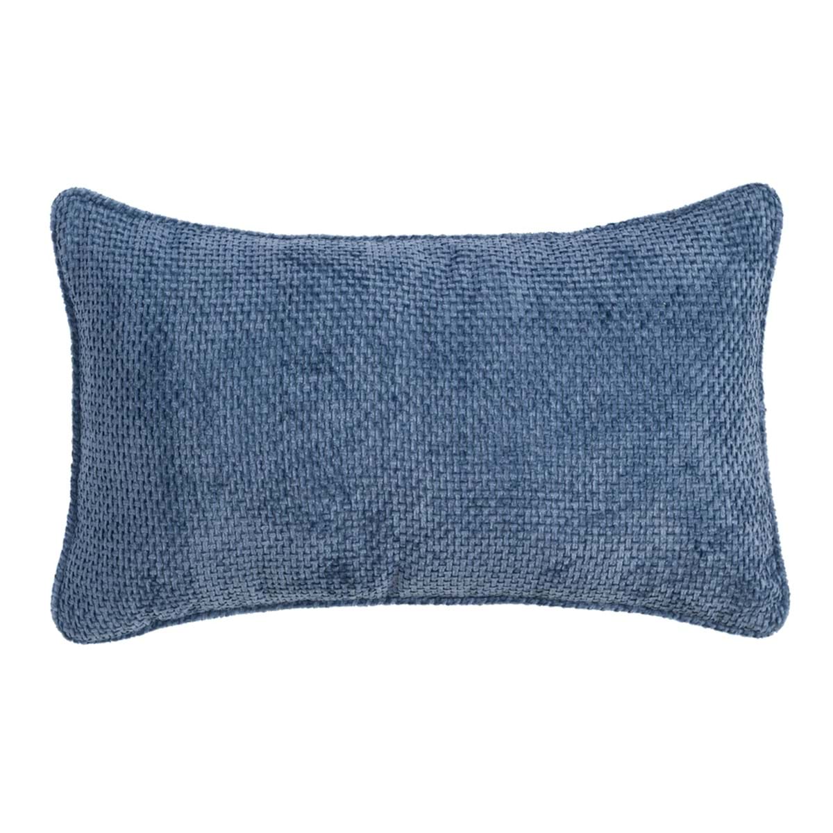 Cuscino Arredo in Velluto 30 x 50 cm – Blanc Mariclò Serie Morbido Sonno - Colore Azzurro