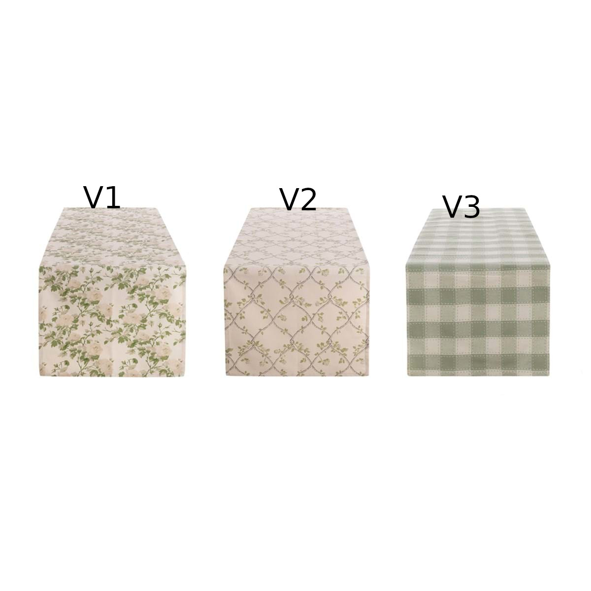 Runner Blanc Mariclò 45x140 Serie Rami d’Amore – Decoro a Griglia - Variante 2
