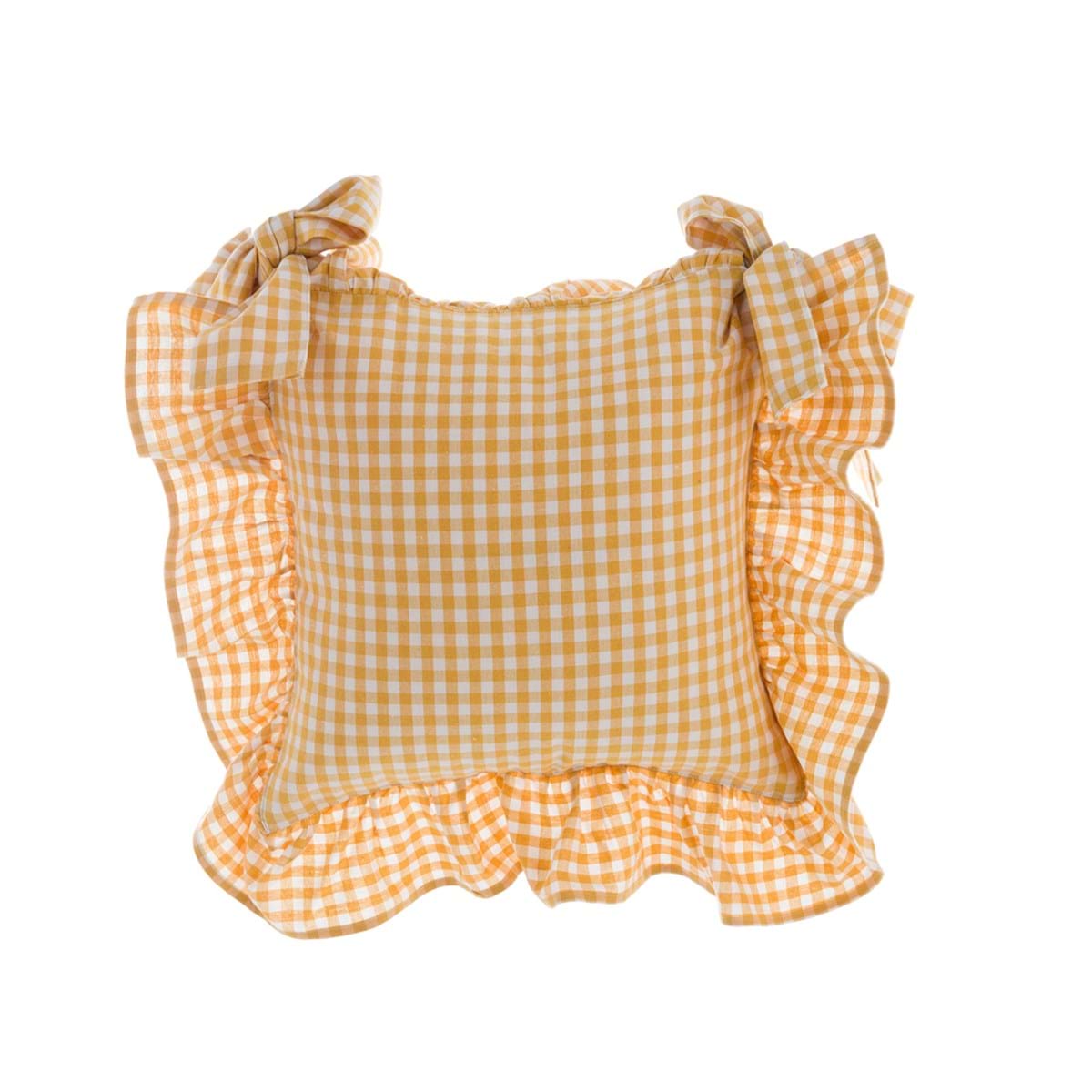Copri Cuscino Sedia Blanc Mariclo - Osteria Chic Giallo 40x40 cm + 10 cm volant