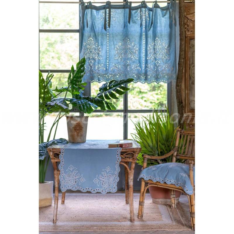 Mantovana Shabby Chic Ricamata Blanc Mariclò – 140x90 cm