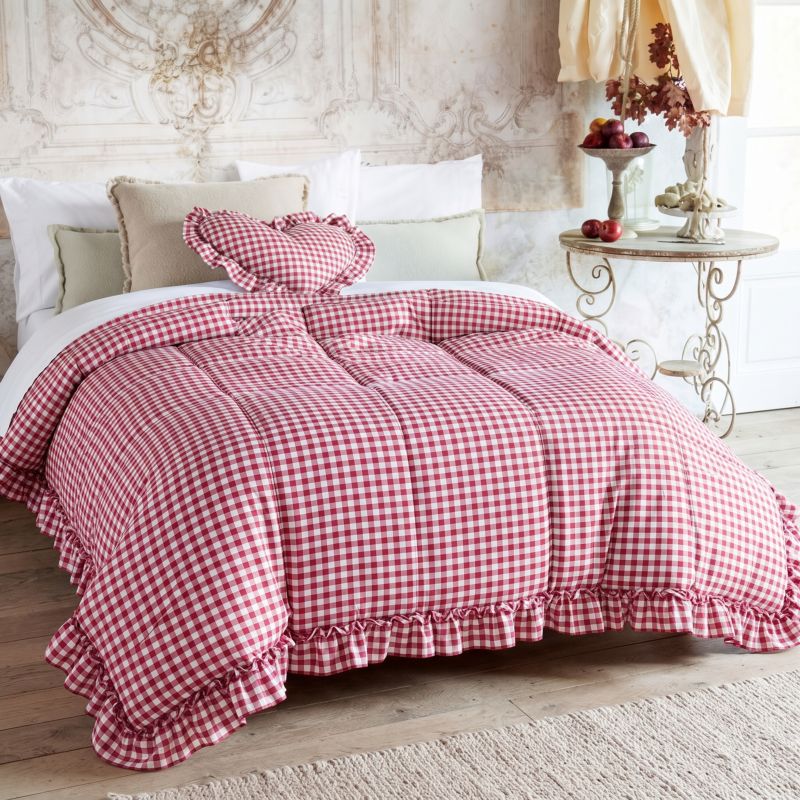 Trapunta Matrimoniale Collezione Vichy Rossa Blanc Mariclò