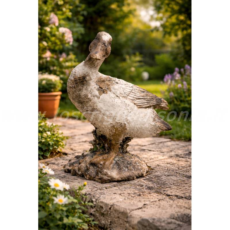 Anatra Decorativa Blanc Mariclò - Cortile Collection H 33 cm