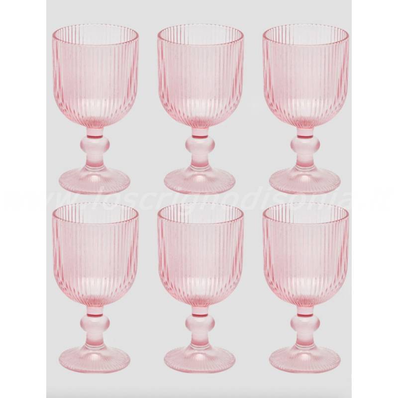 Set 6 Bicchieri Garden Rosa Antico 35 cl | H&H