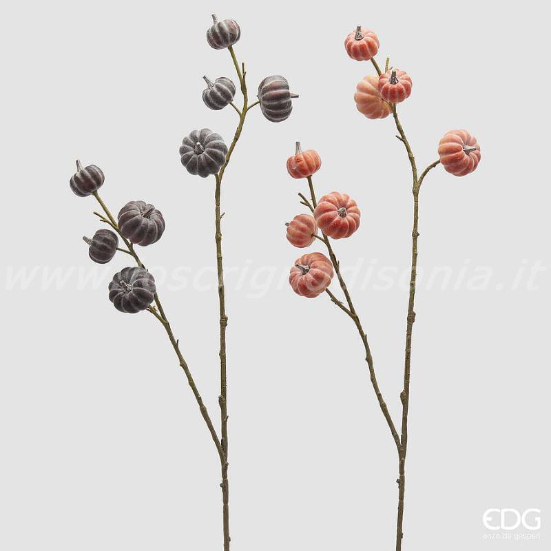 Ramo Decorativo con Zucche Arancioni EDG – H 90 cm