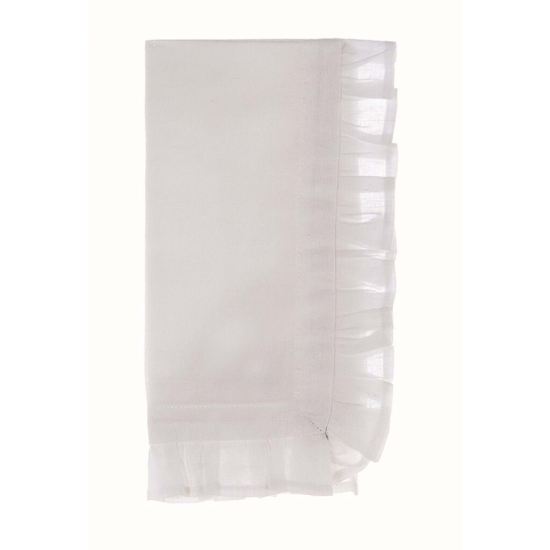Blanc Mariclò Coppia di Tovaglioli Misto Lino Serie Frill - Colore Bianco