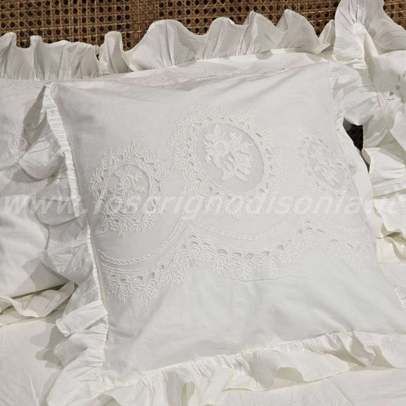 Cuscino Arredo Natalizio Blanc Mariclò – Colore Verde Scozzese Con Motivo Gala – 40x40 Cm – Morbido E Lavabile In Lavatrice