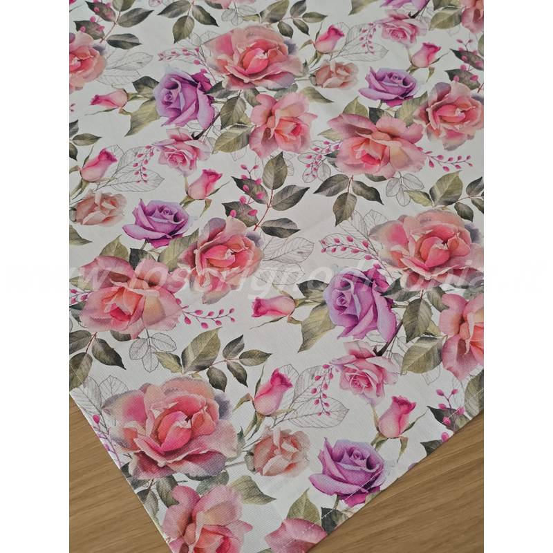 Canovaccio di cotone con stampa floreale, serie Josephine di Ambiente Europe. Vista ambientata