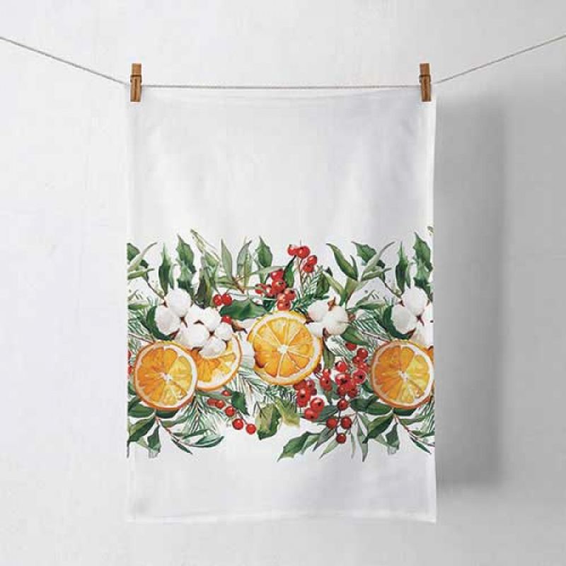 Canovaccio Natalizio in Cotone 50x70 cm Ambiente Winter Oranges