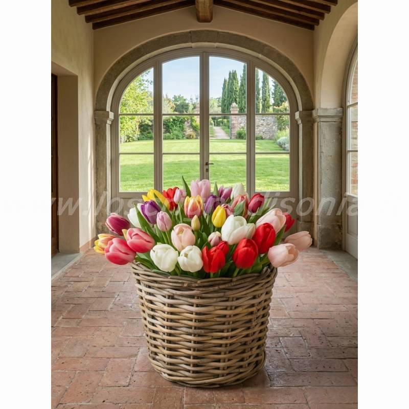 Cesto Grande in Rattan EDG – Diametro 32 cm H 27 cm