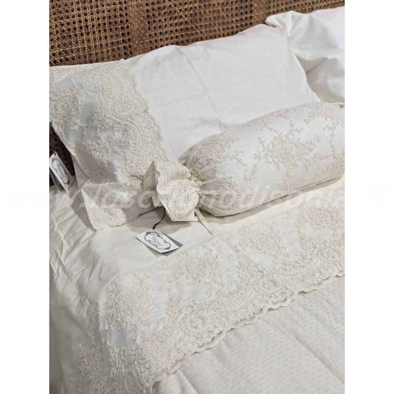 Chezmoi Collection Set di biancheria da letto, 4 pezzi, motivo floreale a medaglione, in microfibra morbida, traspirante, con tasca profonda e federe, colore: blu/bianco