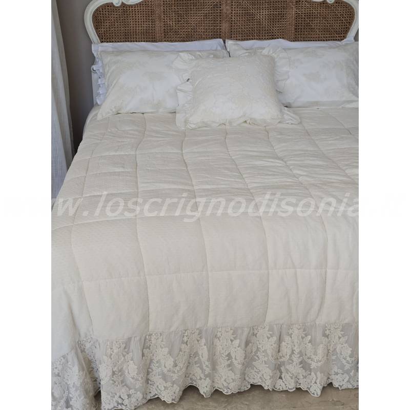 Chezmoi Collection Set Biancheria Letto Matrimoniale In Cotone Jacquard – 4 Pezzi Boho Chic Con Cuscino Decorativo, Bianco - 5