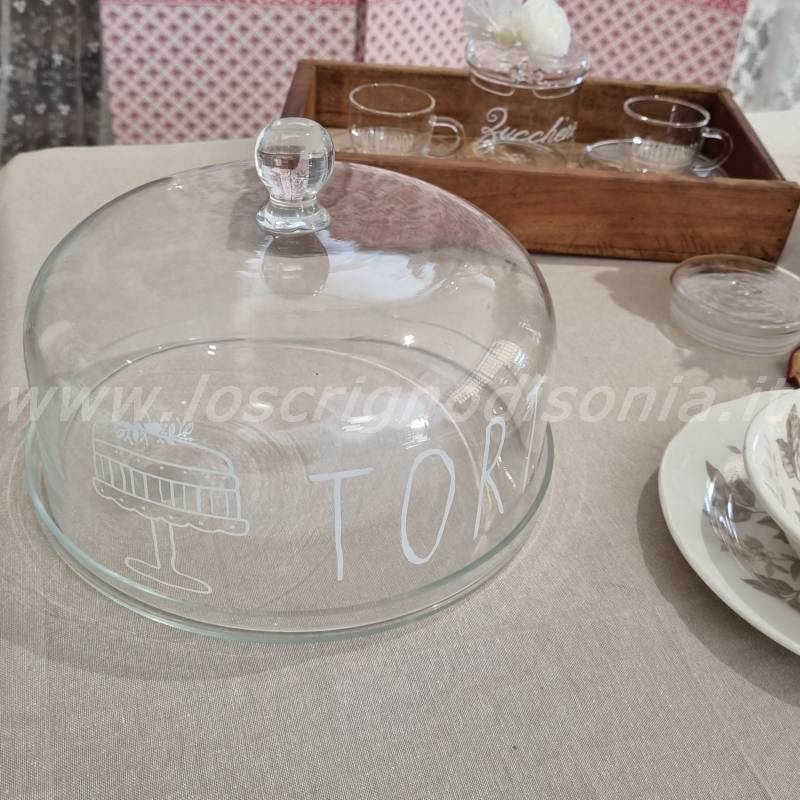 Patisserie campana in vetro set 2 Pezzi - 32 Cm