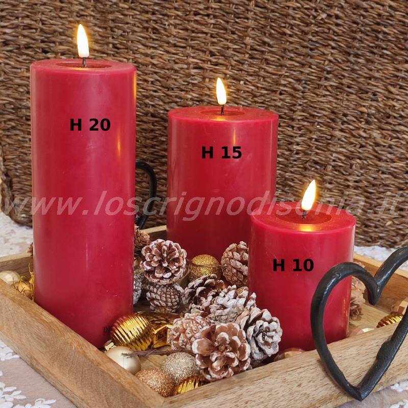 Deluxe Homeart candela led Gra Bloklys 10 x 15 cm