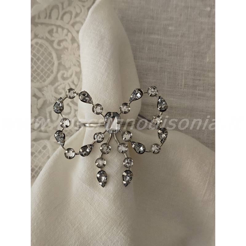 Tangpan Portatovaglioli Con Strass E Perle Per Matrimoni E Feste - Moderno E Luminoso (4 Pezzi)