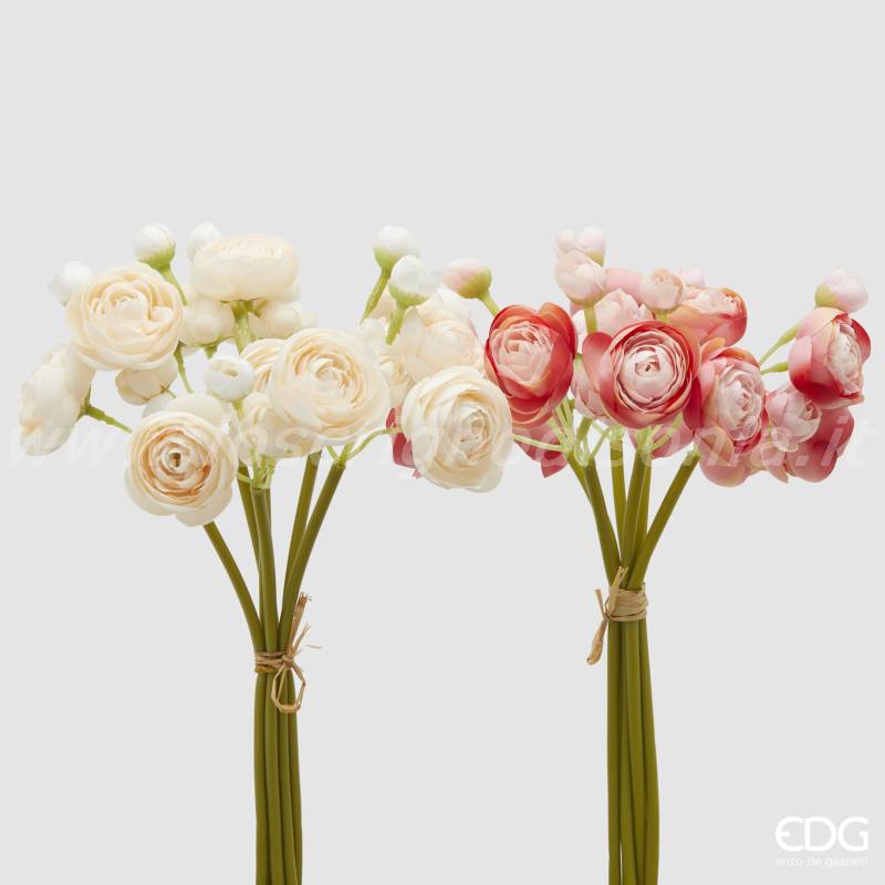 Mazzo di 6 Ranuncoli Artificiali EDG – Corallo - h 30 cm
