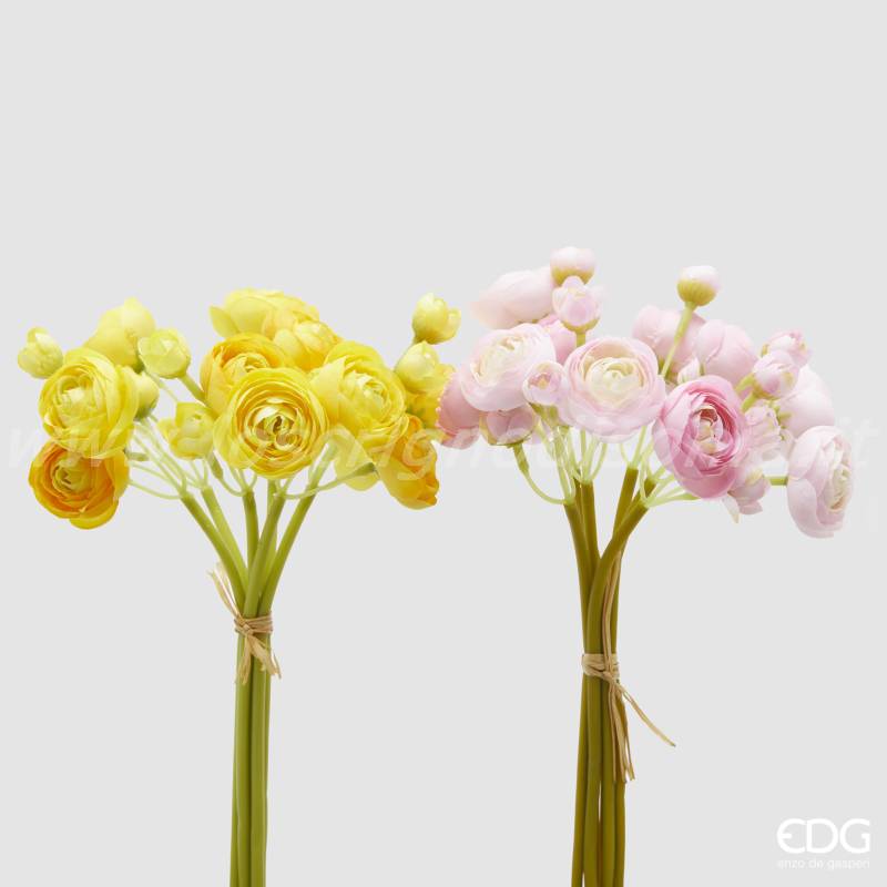 Mazzo di 6 Ranuncoli Artificiali EDG – Rosa Delicato - h 30 cm