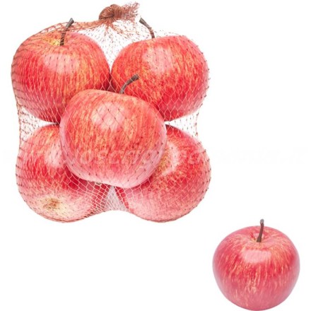 Set composto da 6 mele decorative realizzate in plastica da Boltze. Vista frontale