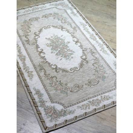 Tappeto serie Vintage Rose di By Suardi. Colore tortora. Dimensioni 175x240 cm. Vista dall'alto