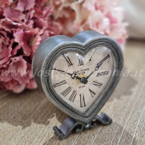 Blanc Mariclò | Oggettistica Shabby | Orologio da Tavolo A Cuore | Serie  Trova il Tempo Collection