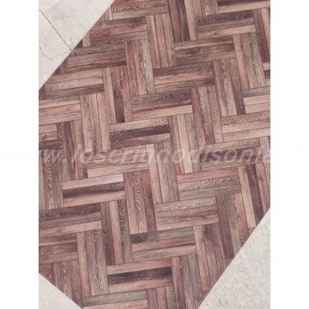 Tappeto a metro in PVC nautico, disegno Parquet, in moduli da 10 cm. Larghezza 50 cm. Vista dall'alto
