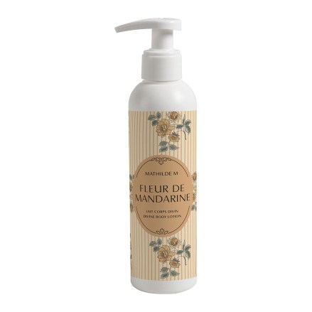 Latte corpo prodotto da Mathilde M in formata da 250 ml, fragranza Fleur De Mandarine. Vista frontale