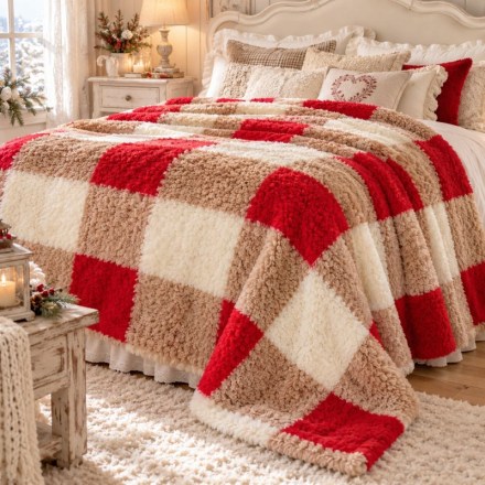 plaid-coperta-matrimoniale-check-quadri-rossi-beige