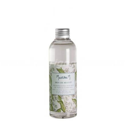 Ricarica profumo ambiente in flacone da 200 ml, fragranza Brin De Muguet di Mathilde M. Vista frontale