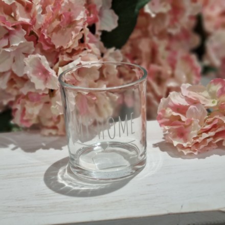 Set bicchieri acqua decorati con scritta 'My Home' della serie My Home di Nuvole di Stoffa. Vista frontale