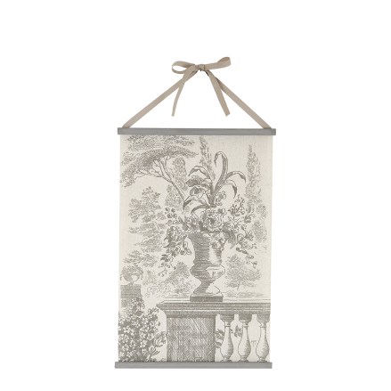 Tela decorativa firmata Mathilde M raffigurante un giardino francese, misura 33x50 cm. Vista frontale