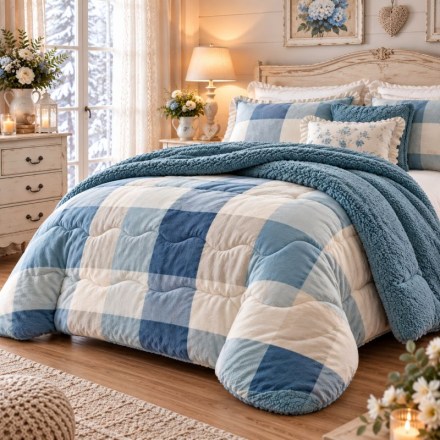 trapunta-matrimoniale-invernale-600gsm-sherpa-quadri-azzurri
