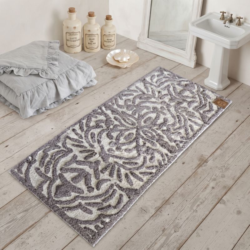 Tappeto 60x150 cm Lavorazione a Rilievo Serie Arabesque Grigio Lovely Shabby