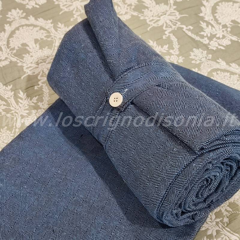 Telo copritutto in cotone, serie Urban di Lovely Shabby, colore blu, misura 250x250 cm. Vista dall'alto