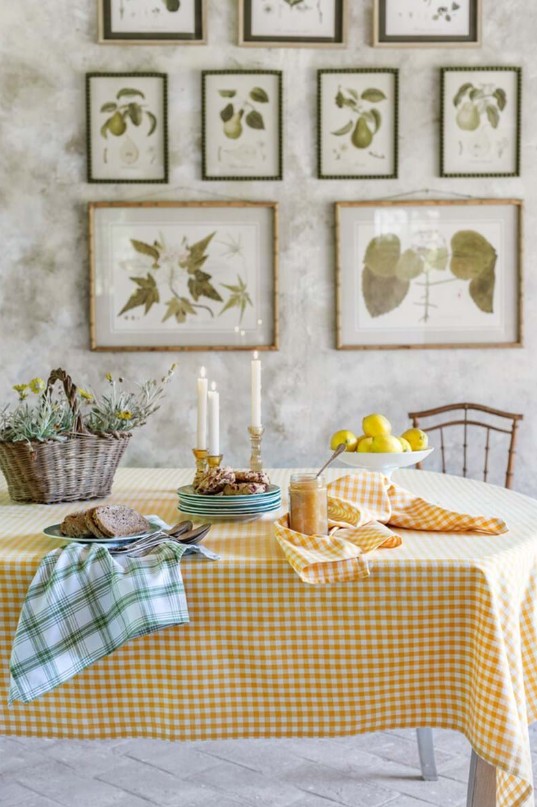 Tovaglia Blanc Mariclò 140x270 cm – Serie Osteria Chic a Quadretti Gialli