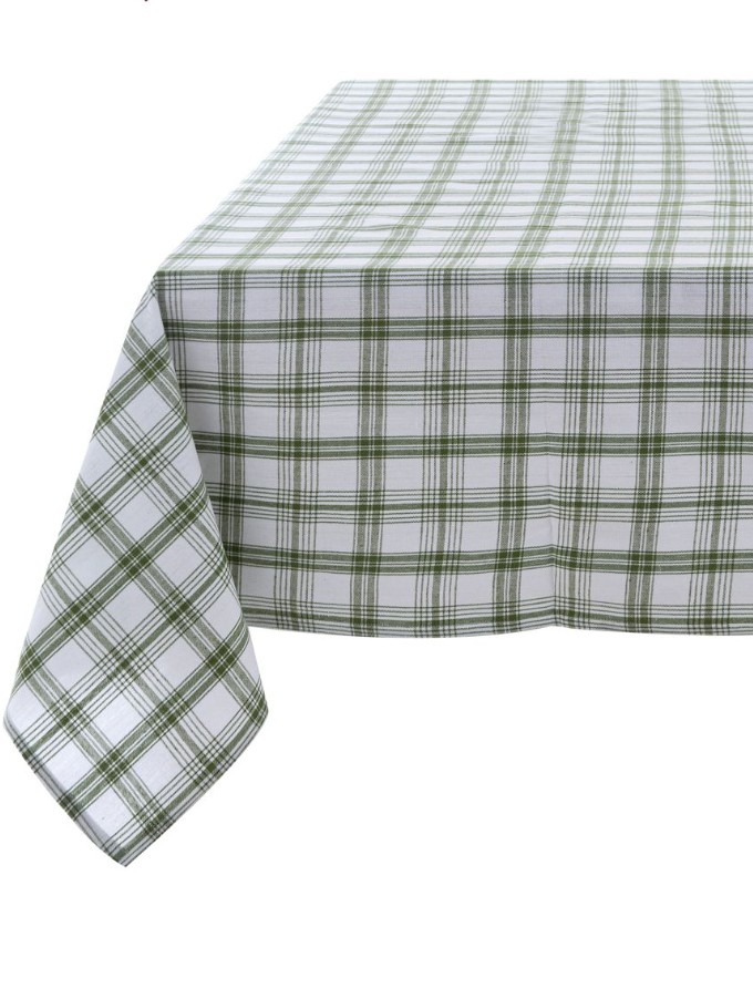 Tovaglia Blanc Mariclo 140x270 cm – Serie Osteria Chic Fantasia Madras Verde
