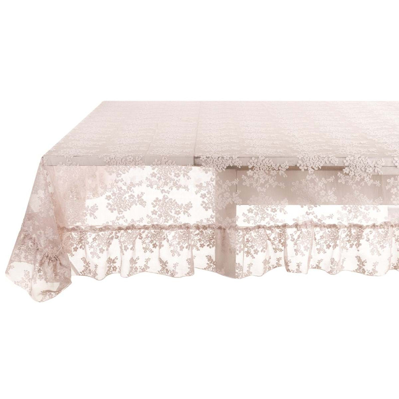 Tovaglia Damascata Rotonda 160 Cm - Poliestere, Rosso Scuro, Resistente Alle Macchie, Lavabile 60°, Qualità Commerciale - 3