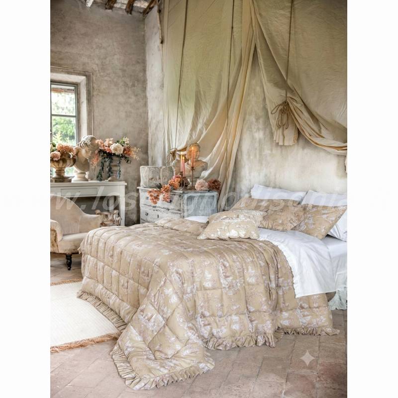 Trapunta Matrimoniale Blanc Mariclò Serie Toile du Borgo Beige 260x260 cm 300 gsm