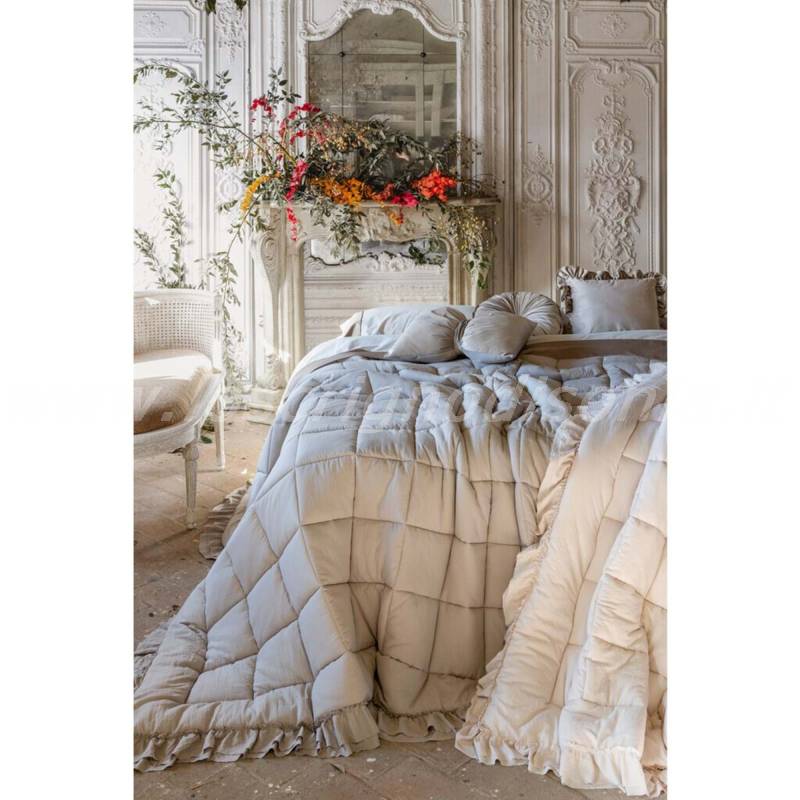 Tata Home Trapunta Invernale Shabby Chic Audrey – Morbida Microfibra 250 Gr/mq, Letto Piazza E Mezza 210x250 Cm, Double Face Con Cuori, Fantasia E Tinta Unita - 4
