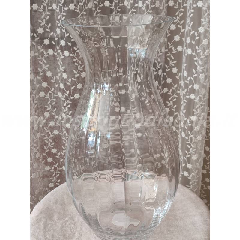 Vaso in Vetro ad Anfora EDG Effetto Optical – Serie Nida H 38 cm Ø 20 cm