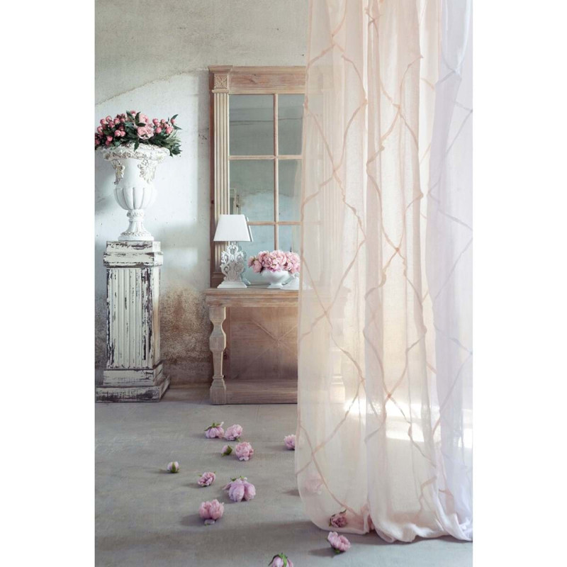 tenda shabby chic in lino blanc mariclo serie orgoglio 140x300 cm