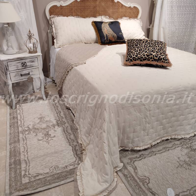 trapuntino copriletto trapuntato shabby chic serie voila avorio 1